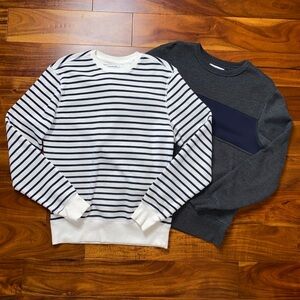 Lot of 2, GUC Men’s Size Small Amazon Essentials Long Sleeve Striped Sweatshirts